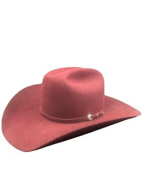 Rodeo King 7XXXXXXX Beaver Felt Cowboy Hat Sz 7 3/8 Western Red Burgundy USA,SEE